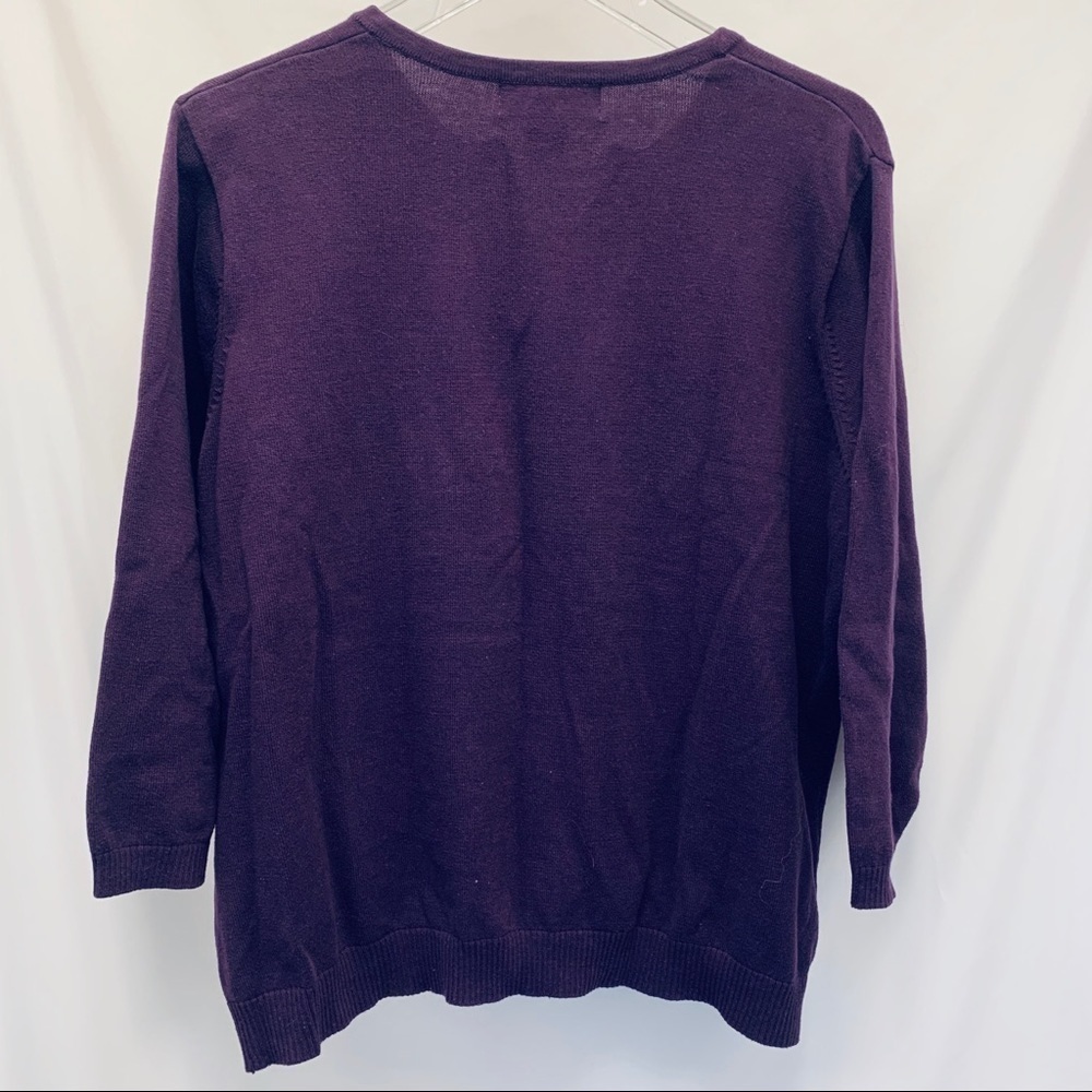 𝅺CATHY Daniels Zip Up Beaded Daisy Sweater Size XL - Picture 2 of 4